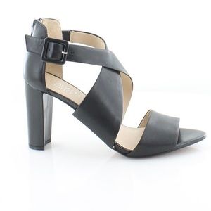 Frank Sarto Habra Black Leather Heel Sandal